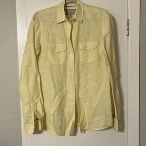 FREE WITH PURCHASE! Banana Republic Soft Wash Linen Shirt M Tall Yellow